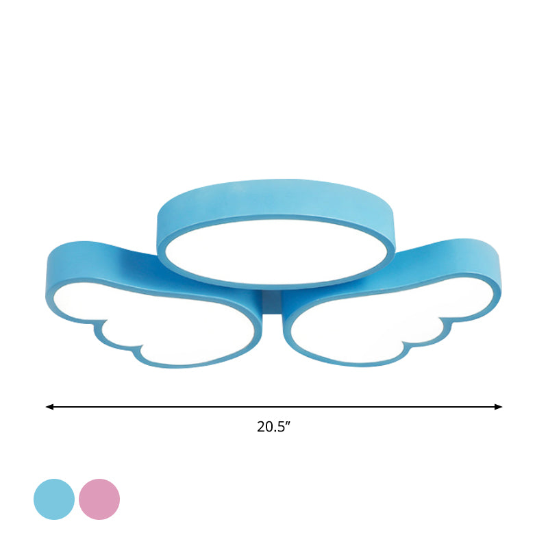 Round Wing Flush Ceiling Light - Cartoon Acrylic LED Flushmount Lighting - Bedroom Decor