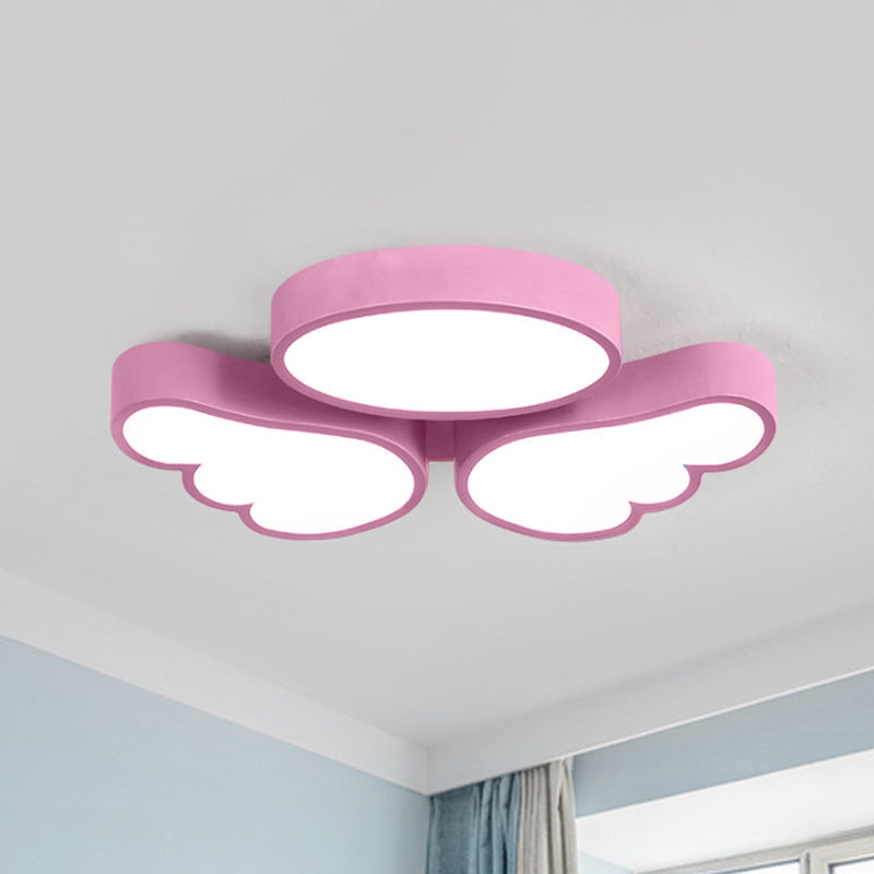 Round Wing Flush Ceiling Light - Cartoon Acrylic LED Flushmount Lighting - Bedroom Decor