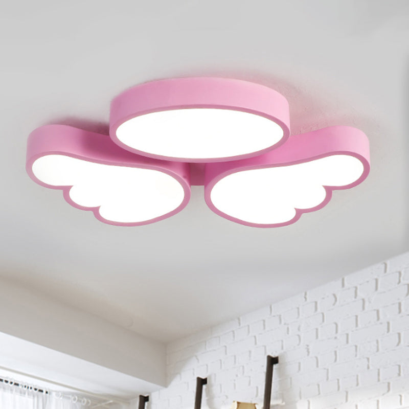 Round Wing Flush Ceiling Light - Cartoon Acrylic LED Flushmount Lighting - Bedroom Decor