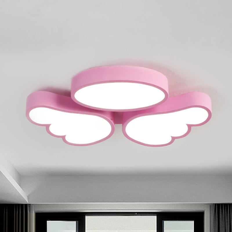 Round Wing Flush Ceiling Light - Cartoon Acrylic LED Flushmount Lighting - Bedroom Decor