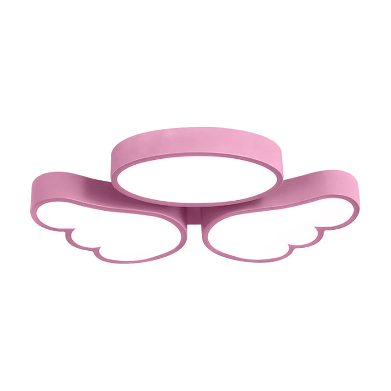 Round Wing Flush Ceiling Light - Cartoon Acrylic LED Flushmount Lighting - Bedroom Decor