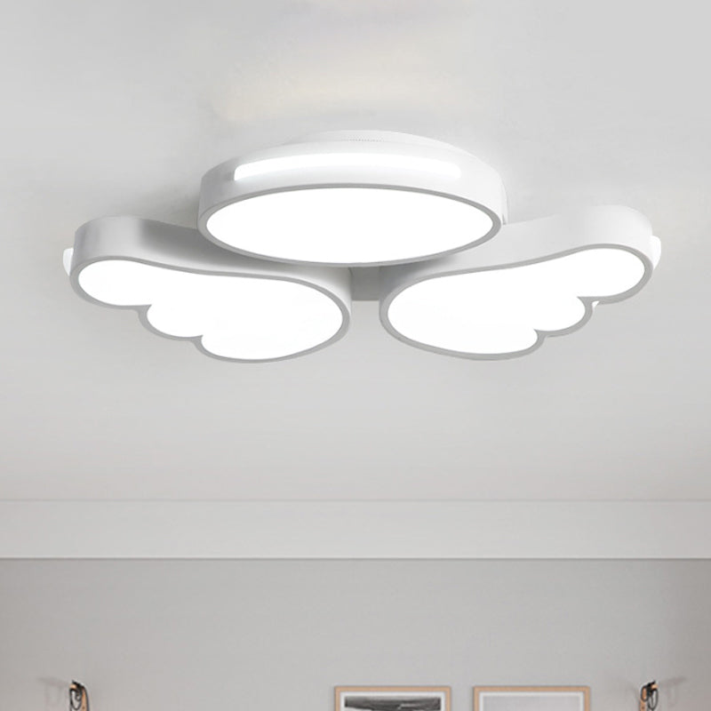 Round Wing Flush Ceiling Light - Cartoon Acrylic LED Flushmount Lighting - Bedroom Decor