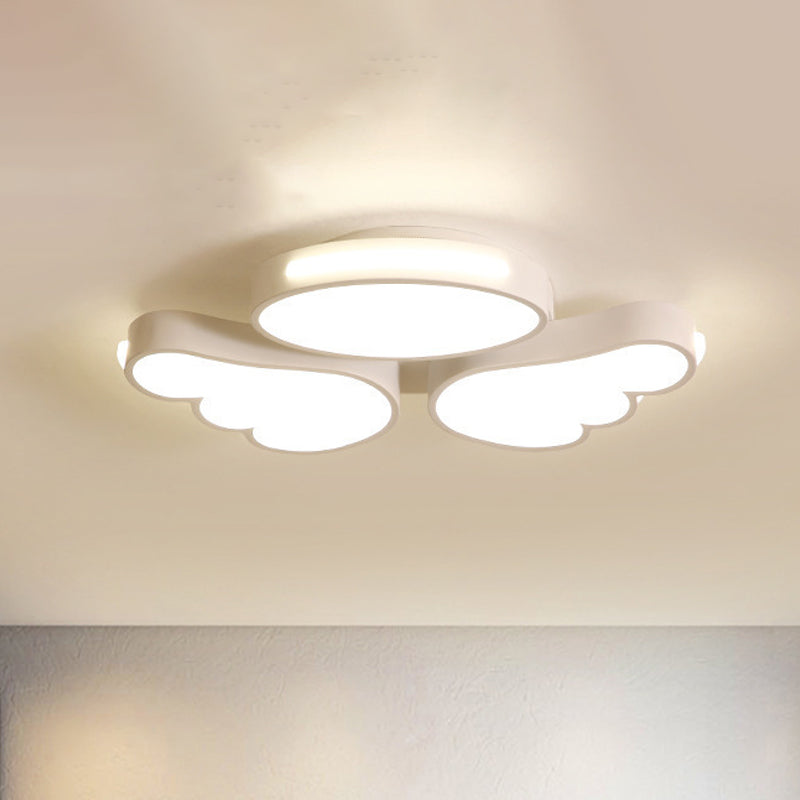 Round Wing Flush Ceiling Light - Cartoon Acrylic LED Flushmount Lighting - Bedroom Decor