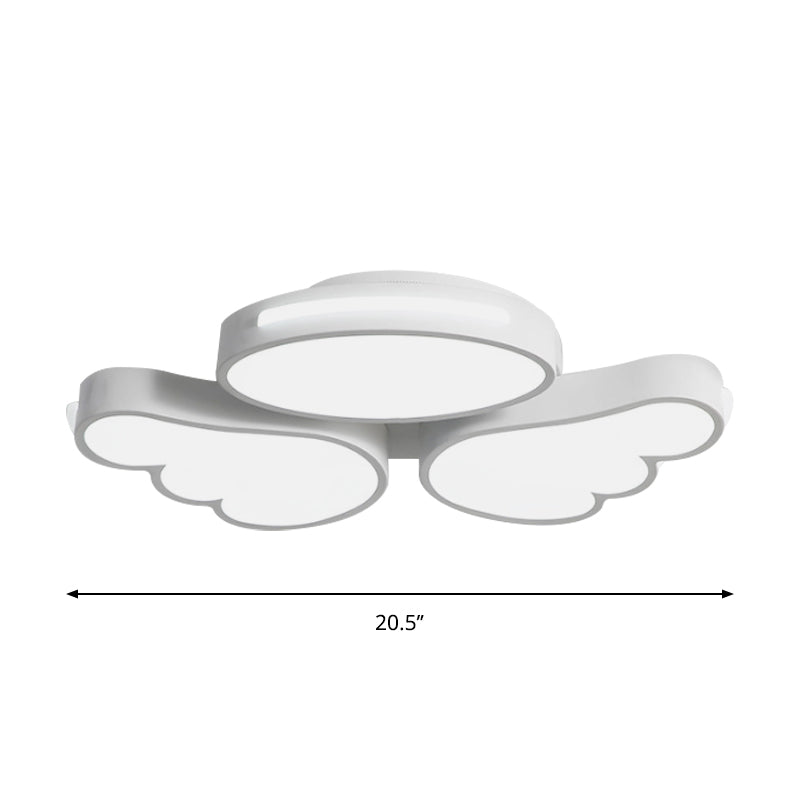 Round Wing Flush Ceiling Light - Cartoon Acrylic LED Flushmount Lighting - Bedroom Decor