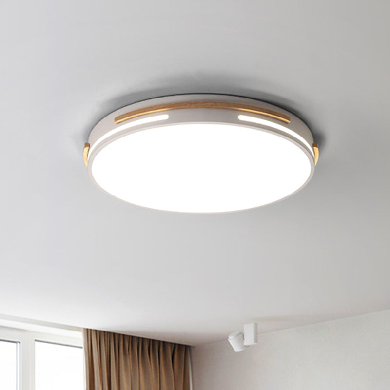 Simplicity LED Acrylic Flush Mount Light Fixture for Living Room - White/Green, Round Design
