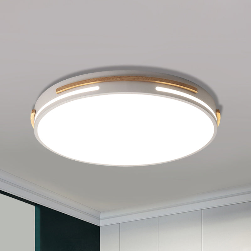 Simplicity LED Acrylic Flush Mount Light Fixture for Living Room - White/Green, Round Design