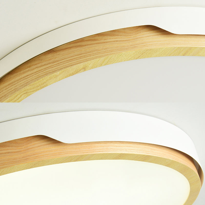 Modern Round LED Flush Mount Light for Dining Room in White