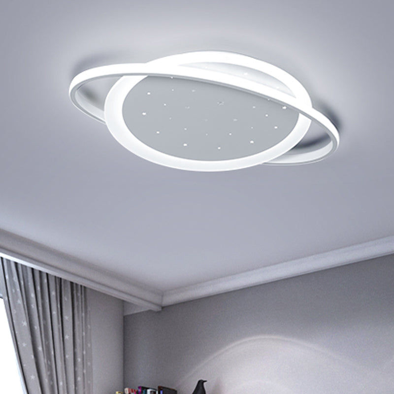Saturn LED Flush Ceiling Light with Stylish Star Design – Sleek Acrylic Fixture in White