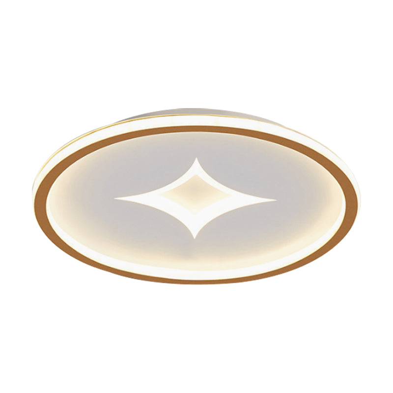 Simple Round Flush Mount Lamp: Acrylic Black/Gold LED Lighting, Warm/White Light for Bedroom