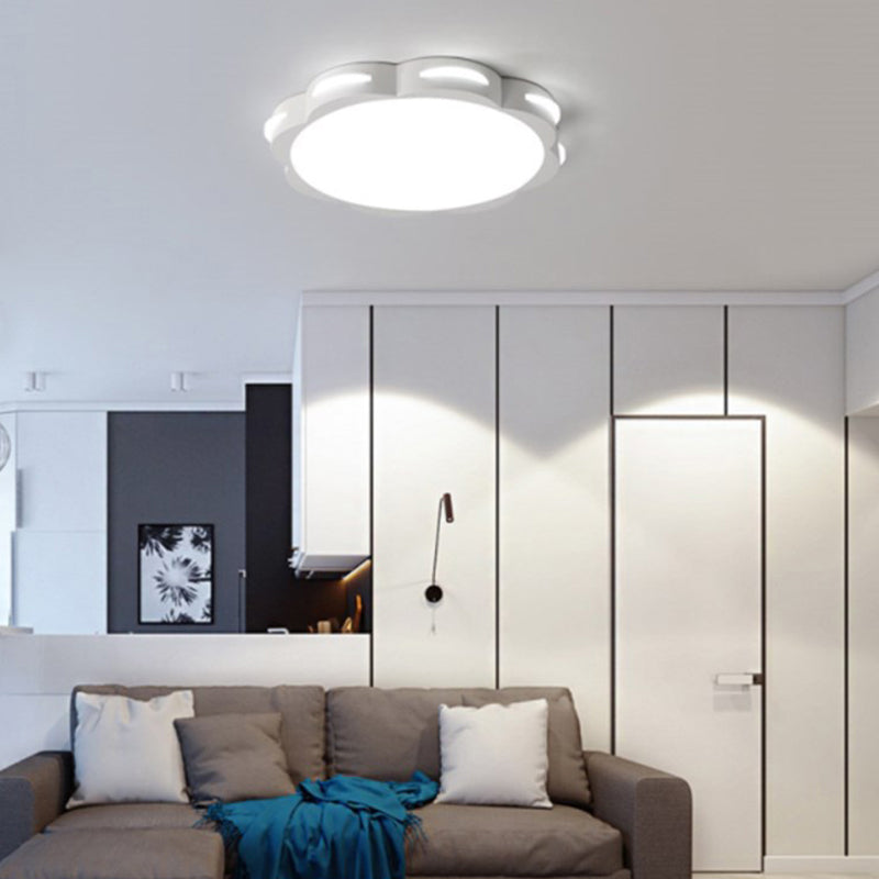 Flush Mount Macaron LED Ceiling Light with Acrylic Floral Shade - Ideal for Girls' Bedroom