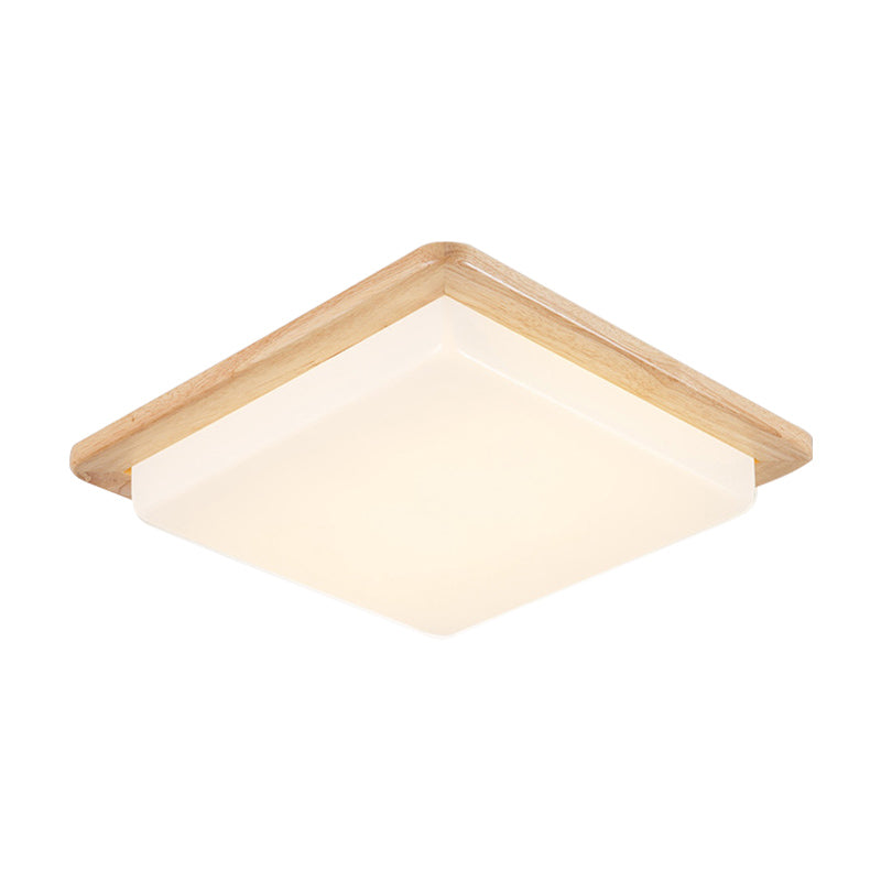 Japanese Style Square Ceiling Light Wood Led Flush Mount - Wide Range Selection (12.5/14/18/22)