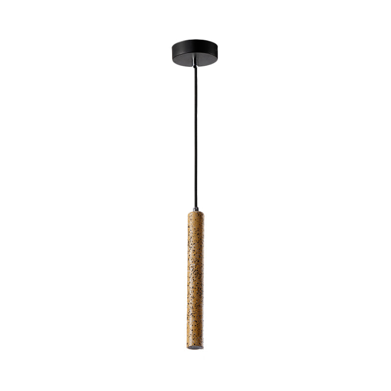 Nordic Cement Tube Pendant Light - 1 Light, Yellow/Blue/Green - 12"/21.5"H