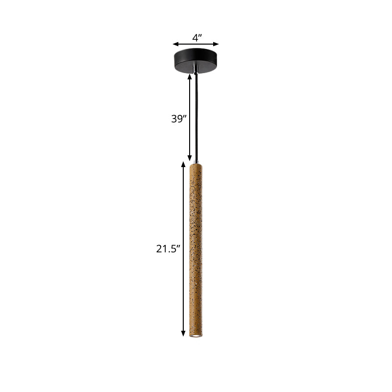 Nordic Cement Tube Pendant Light - 1 Light, Yellow/Blue/Green - 12"/21.5"H