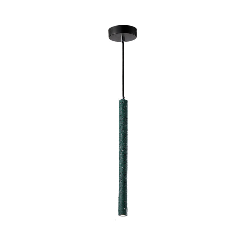Nordic Cement Tube Pendant Light - 1 Light, Yellow/Blue/Green - 12"/21.5"H