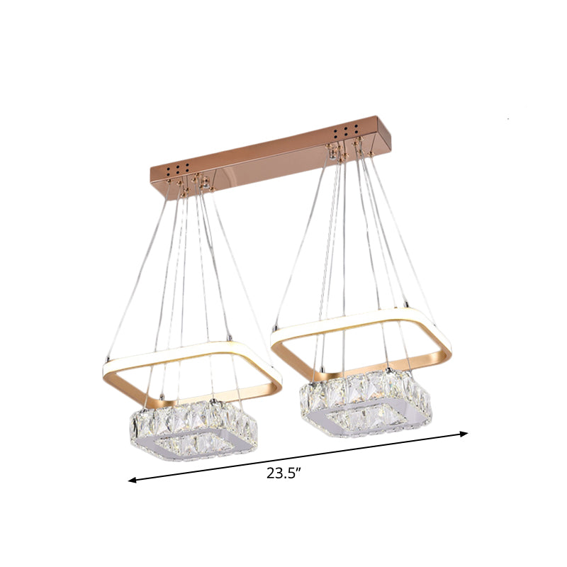 Contemporary Led Crystal Chandelier Pendant Light With Stainless-Steel Frame