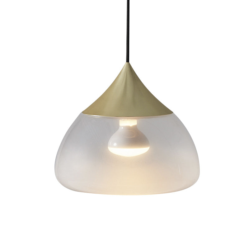 Suspension moderne en verre à 1 ampoule en chrome/or/or rose - Stout Design