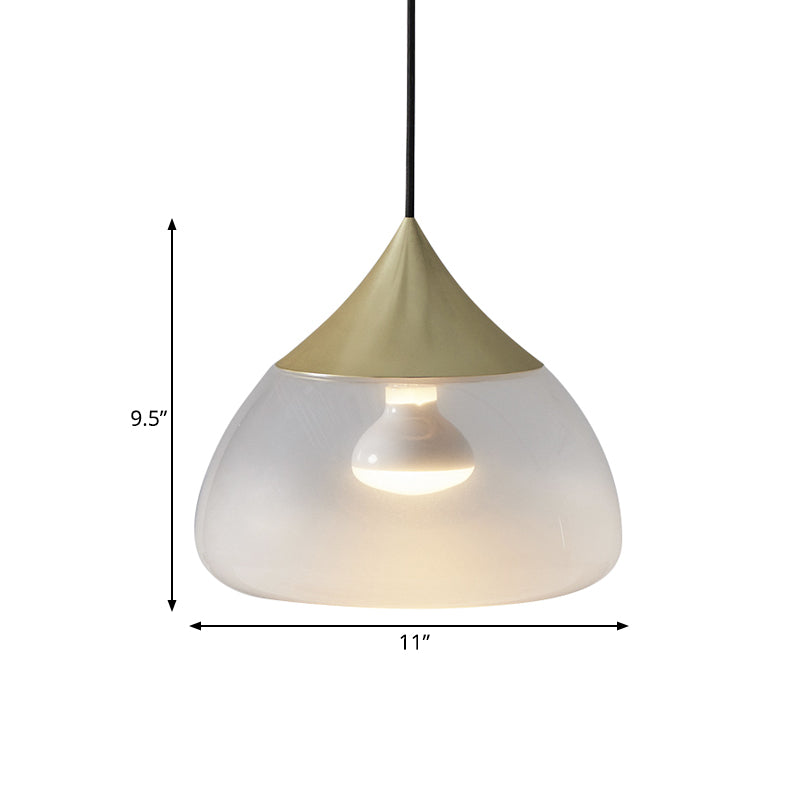 Suspension moderne en verre à 1 ampoule en chrome/or/or rose - Stout Design