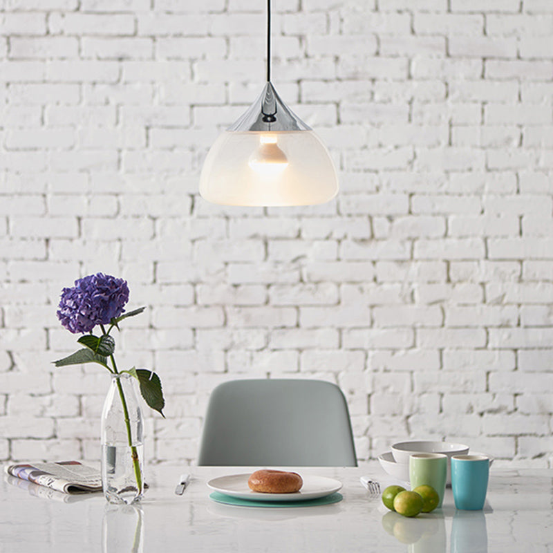 Suspension moderne en verre à 1 ampoule en chrome/or/or rose - Stout Design