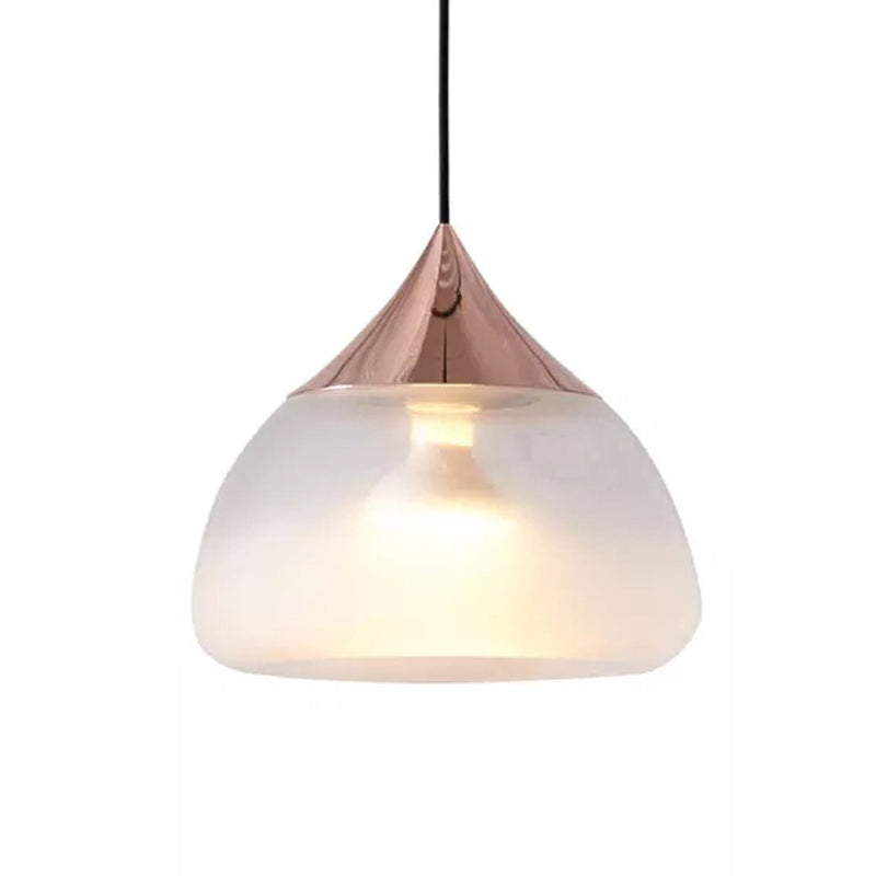 Suspension moderne en verre à 1 ampoule en chrome/or/or rose - Stout Design