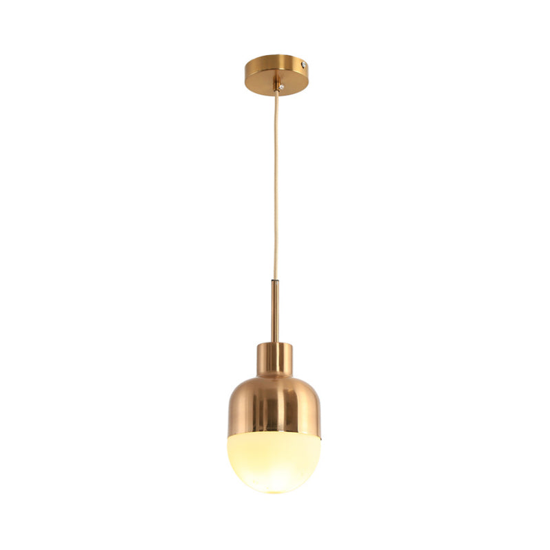 Gold Milk Glass Ball Pendant Lamp for Modern Living Rooms