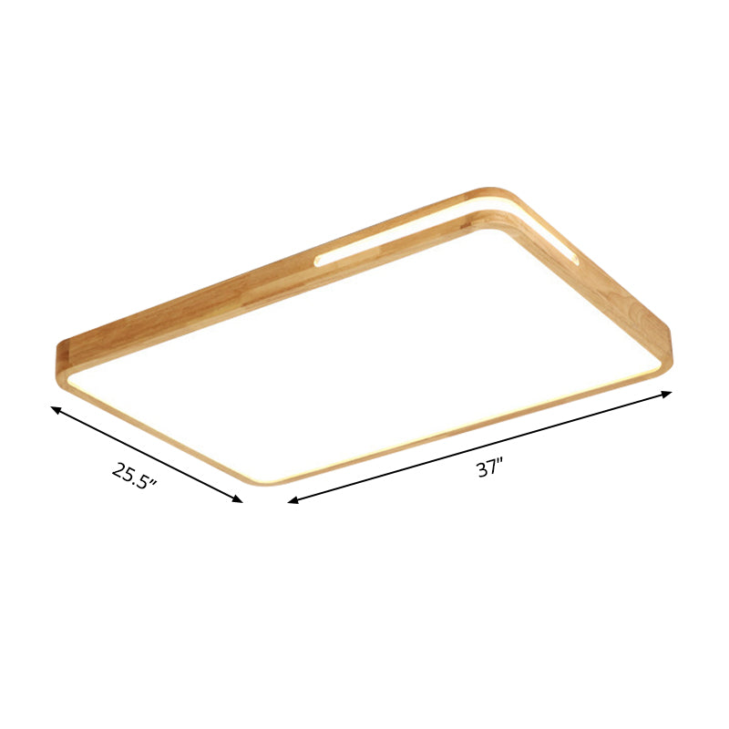 Japanese Style Beige Ceiling Mount Light - Acrylic LED Ceiling Lamp for Study Room