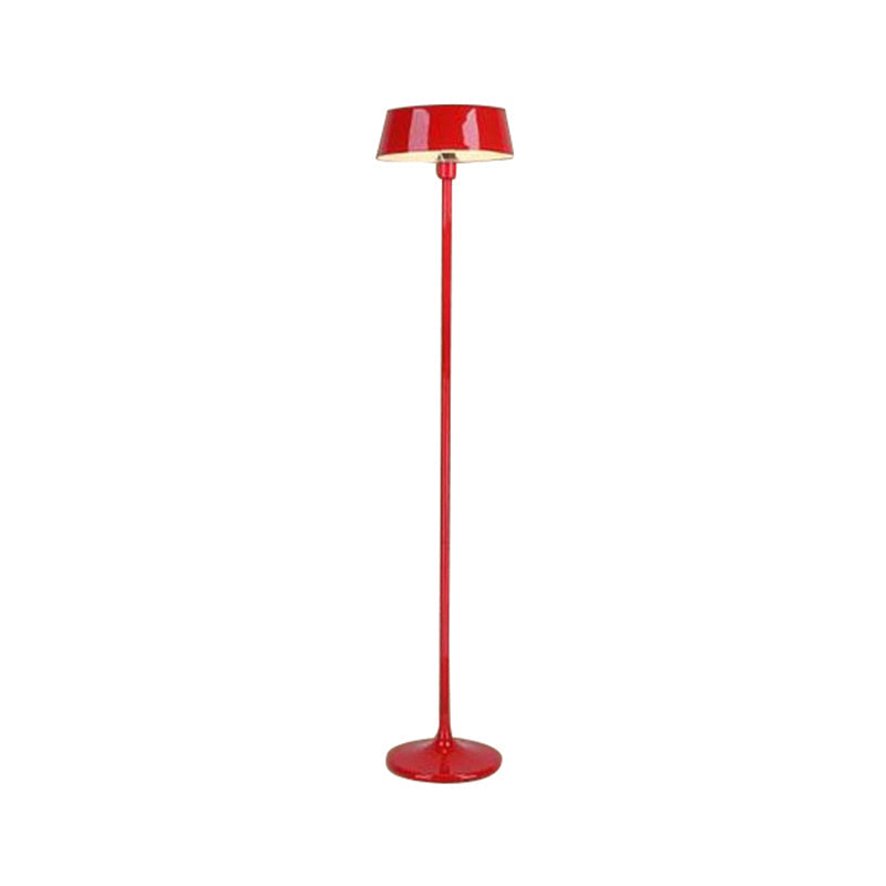Minimalist Black/White Smooth Drum Floor Lamp - 3-Light Metal Lighting For Living Room
