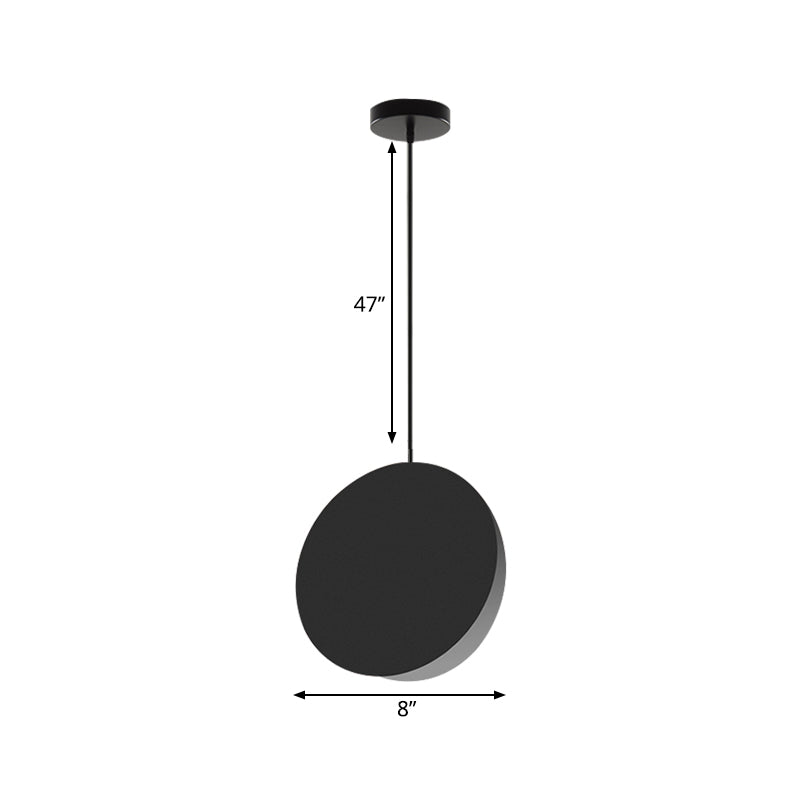 Modern Nordic Style 1-Light Metal Pendant Lamp (8"/12"W) - Black/Grey/White Hanging Ceiling Light