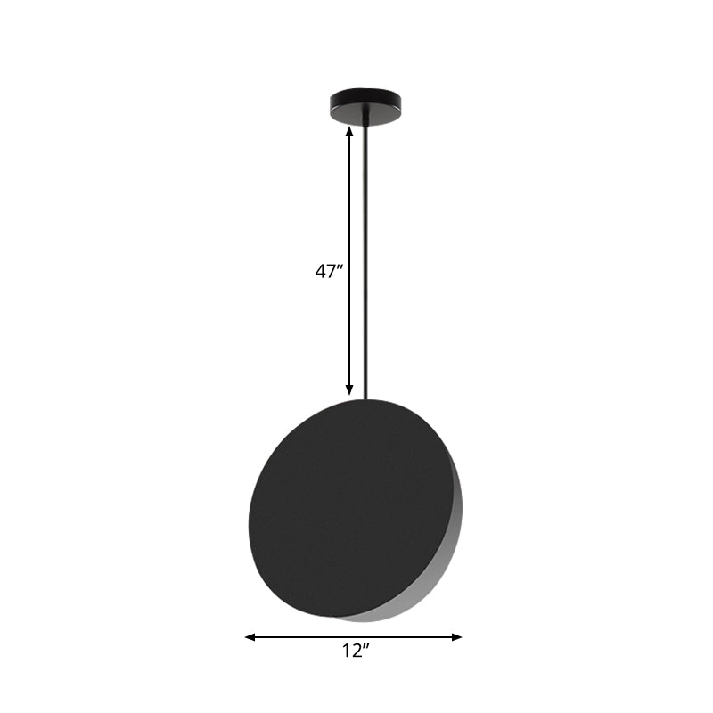 Modern Nordic Style 1-Light Metal Pendant Lamp (8"/12"W) - Black/Grey/White Hanging Ceiling Light