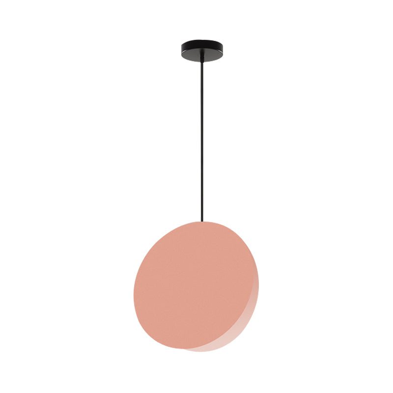 Modern Nordic Style 1-Light Metal Pendant Lamp (8"/12"W) - Black/Grey/White Hanging Ceiling Light