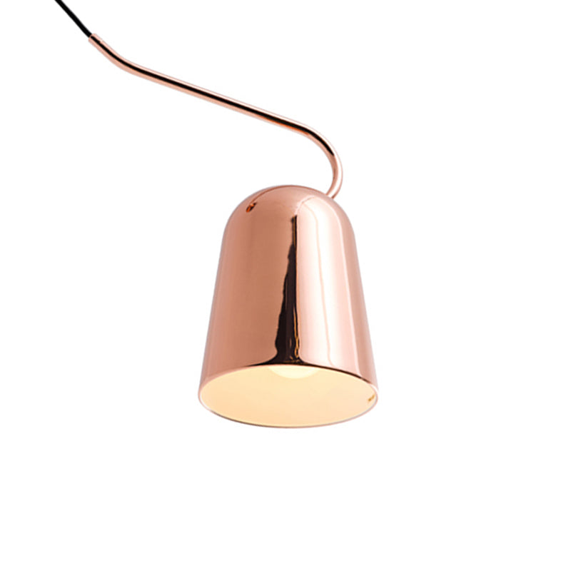 Modern 1-Light Hanging Pendant Light With Metal Bell Shade Black/White Suspension Lamp For Dining