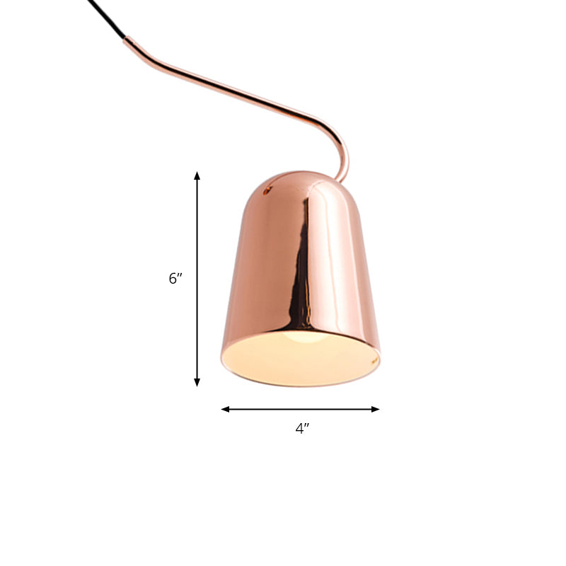 Modern 1-Light Hanging Pendant Light With Metal Bell Shade Black/White Suspension Lamp For Dining