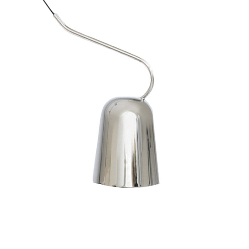 Modern 1-Light Hanging Pendant Light With Metal Bell Shade Black/White Suspension Lamp For Dining