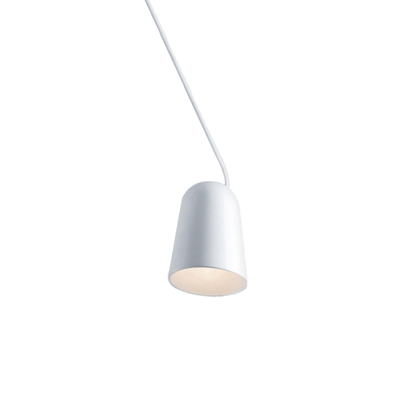 Modern 1-Light Hanging Pendant Light With Metal Bell Shade Black/White Suspension Lamp For Dining
