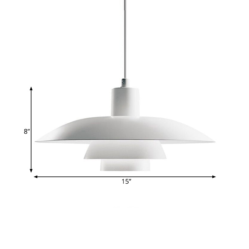 Nordic Metal 1-Head Ceiling Pendant Lamp – Modern Tiered Design with Flared Shade in Pink/White for Living Room