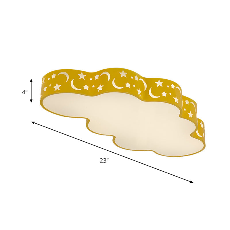 Starry Cloud Acrylic Kids Ceiling Lamp - Modern Flush Mount for Child's Bedroom