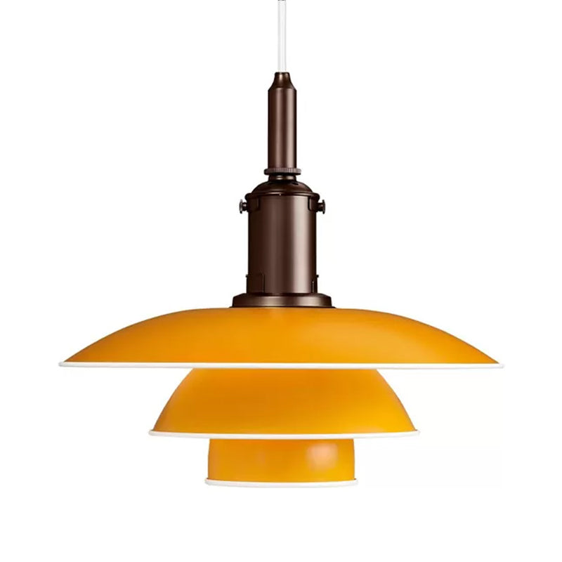 Nordic Style Metallic Pendant Lamp - Layered Hanging Light Fixture For Living Room Black/Silver