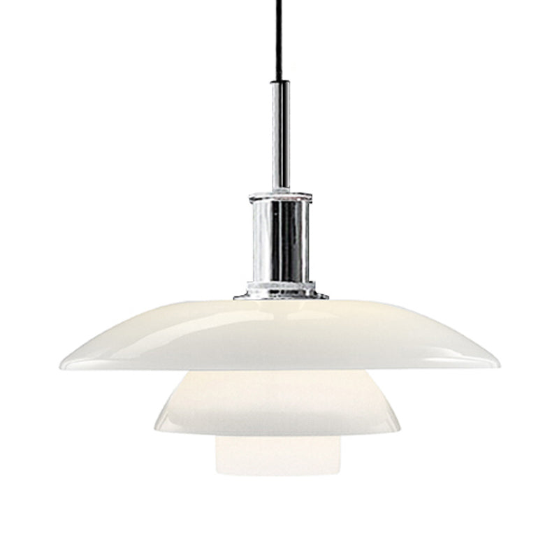 Nordic Style Metallic Pendant Lamp - Layered Hanging Light Fixture For Living Room Black/Silver