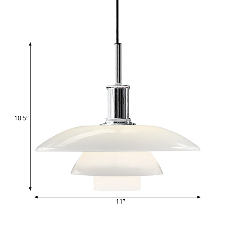 Nordic Style Metallic Pendant Lamp - Layered Hanging Light Fixture For Living Room Black/Silver