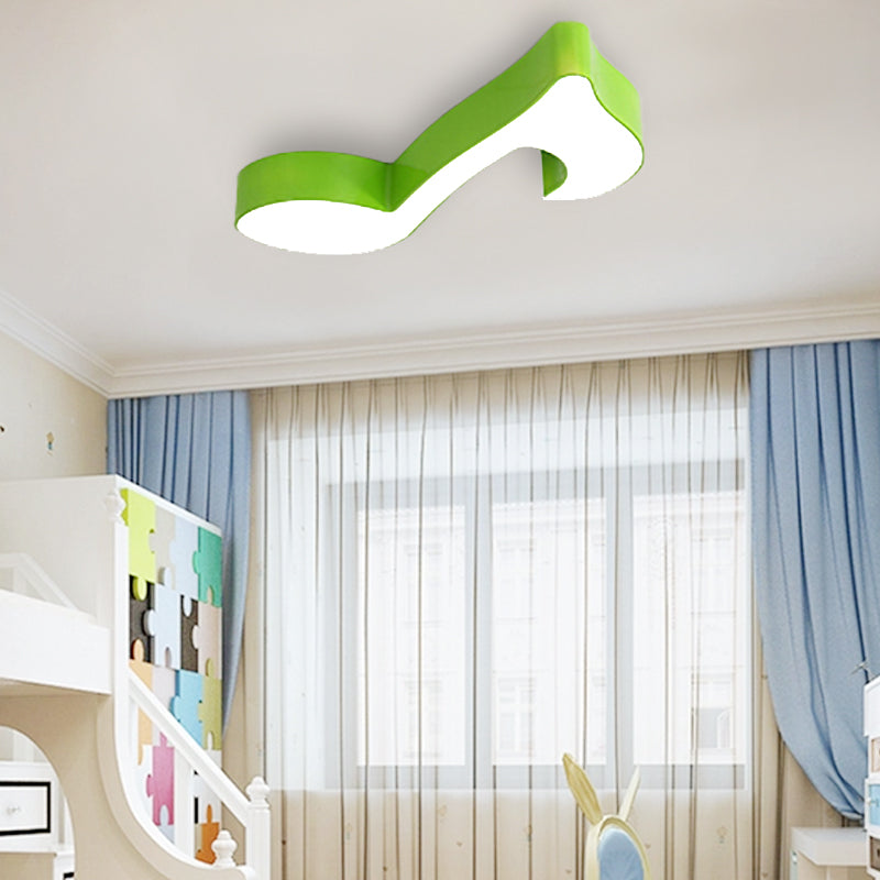Colorful Metal Flush Ceiling Lamp with Musical Note Design for Classrooms