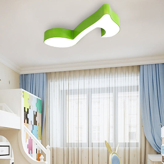 Colorful Metal Flush Ceiling Lamp with Musical Note Design for Classrooms