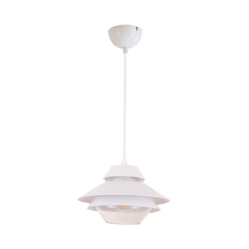 Stylish Macaron Flared Pendant Light - 1-Light Metal Ceiling Lamp for Living Room in Blue/Green