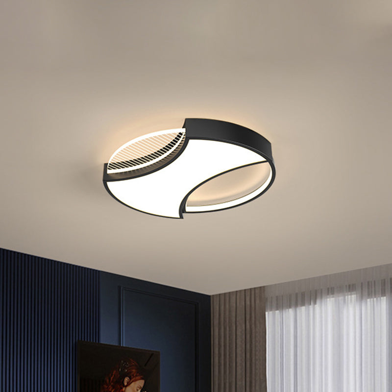 Plafonnier LED en métal géométrique moderne en noir/doré - Largeur de 18"/21,5"