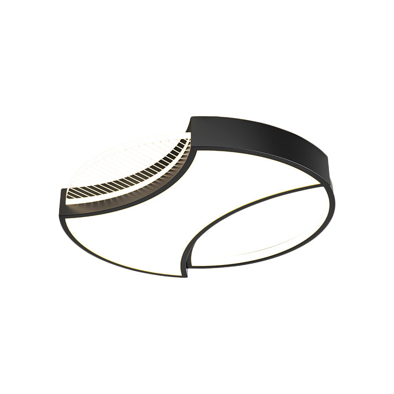 Plafonnier LED en métal géométrique moderne en noir/doré - Largeur de 18"/21,5"