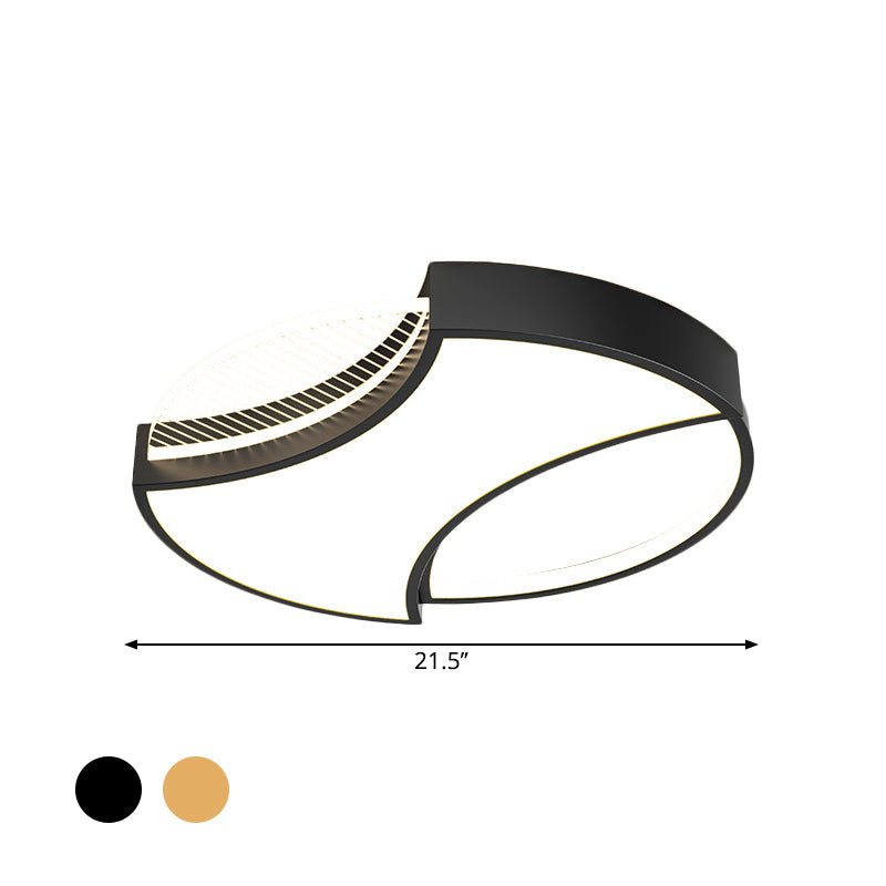 Plafonnier LED en métal géométrique moderne en noir/doré - Largeur de 18"/21,5"