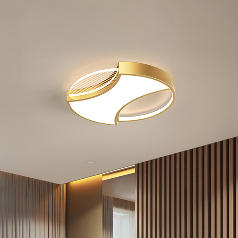 Plafonnier LED en métal géométrique moderne en noir/doré - Largeur de 18"/21,5"