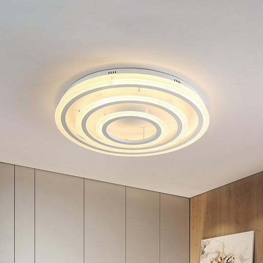 Contemporary Led Acrylic Hoop Ceiling Light In Warm/White - 18/29.5 Width