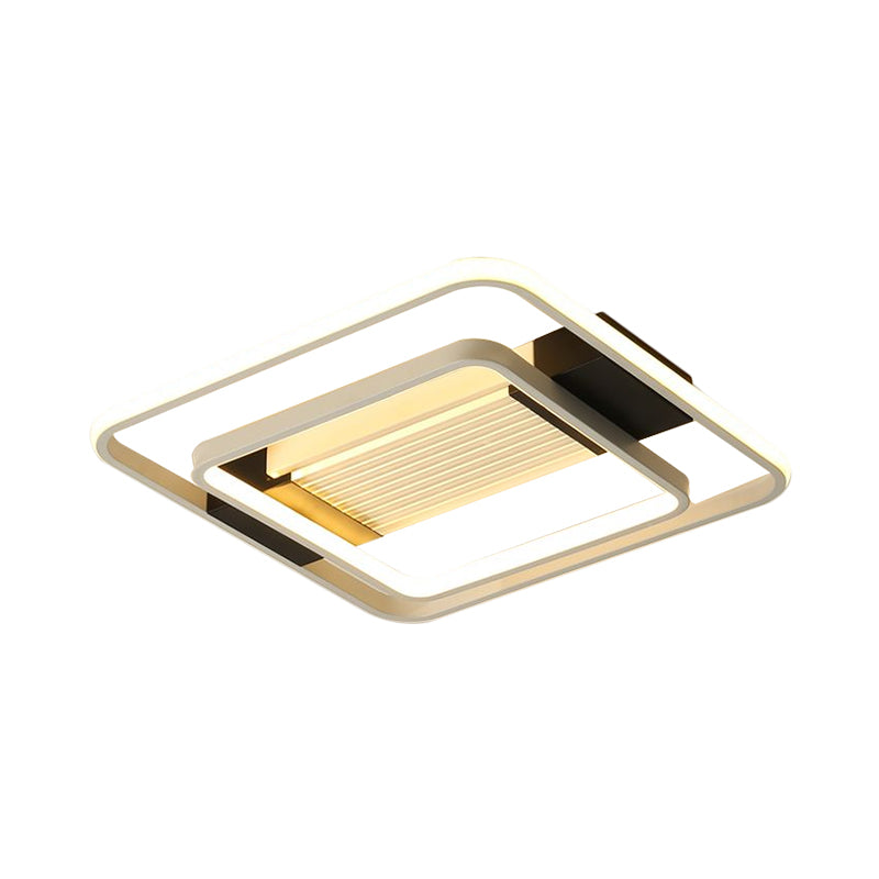 Nordic LED White Flush Mount Ceiling Light Fixture - 16.5"/20.5" - Acrylic Square Design for Bedroom