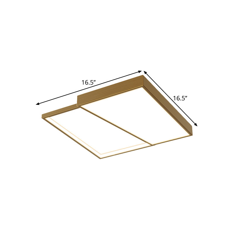 Nordic Metal LED Geometry Ceiling Light - Gold, Flushmount, 16.5"/20.5" Wide