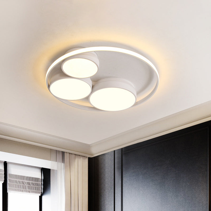 Nordic LED Flush Ceiling Light, Grey/White, Round Flush Mount, Bedroom Lamp - 18"/21.5"/31" Width