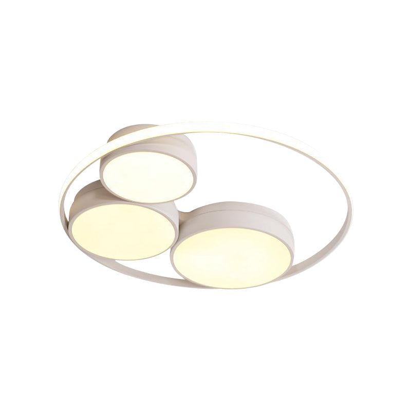 Nordic LED Flush Ceiling Light, Grey/White, Round Flush Mount, Bedroom Lamp - 18"/21.5"/31" Width